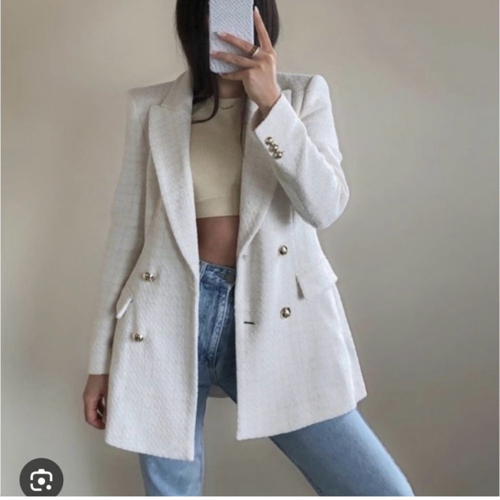 H&M Textured-weave (Boucle) Jacket. Small